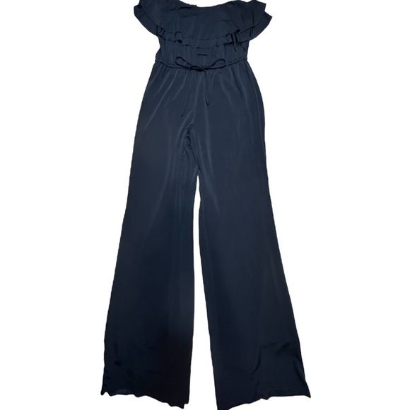 Vintage BEBE Sexy Black Sleeveless Jumpsuit Tie Waist Adjustable Strap Y2K XS - Picture 11 of 16